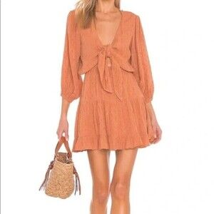 L*SPACE Stay Golden Tie Front Dress Size Large